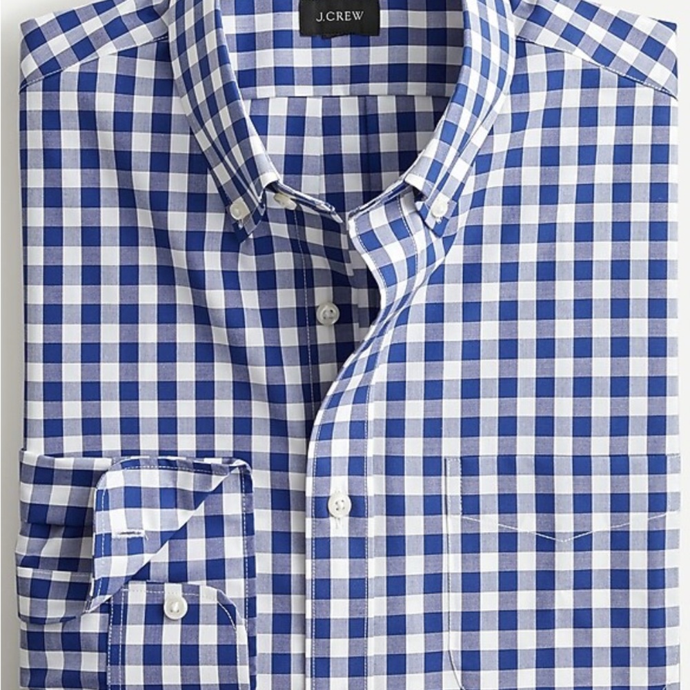 J. Crew Men's Blue Checkered Shirt